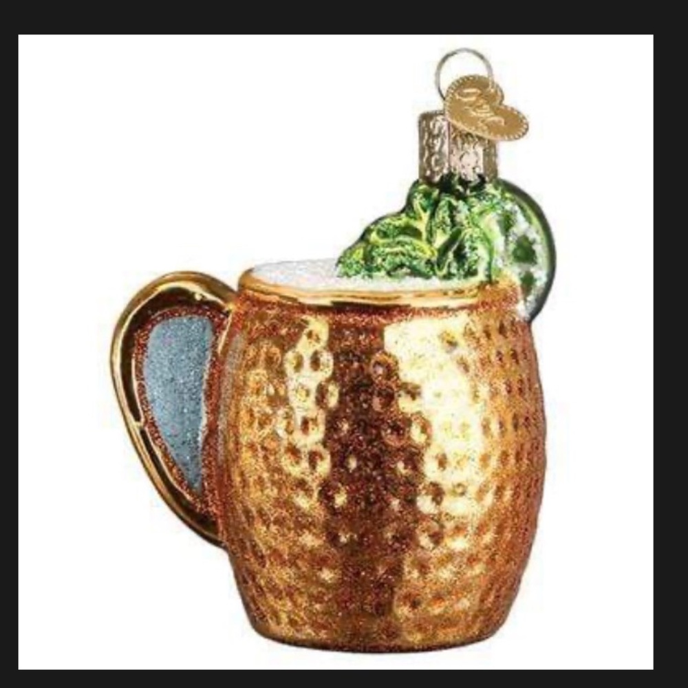 NWT - Ginger Mule Cocktail Blown Glass Ornament - Old World Christmas